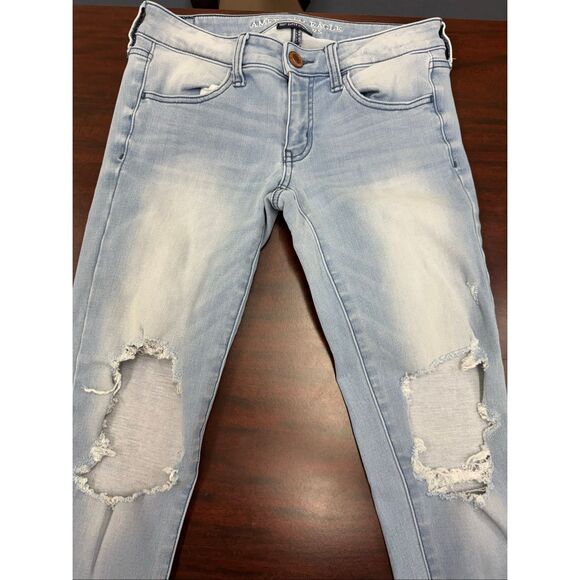 American Eagle 360 Super Stretch Super Soft X4 Super Low Jeggings Size 6 - Picture 2 of 10